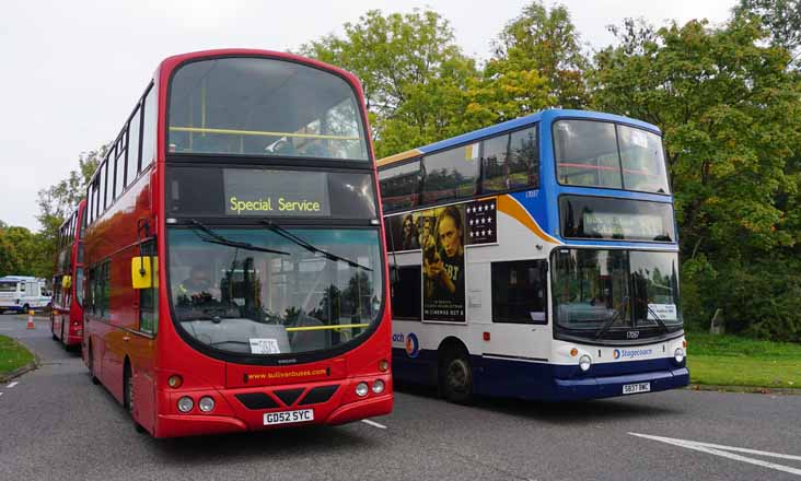 Sullivan Volvo B7TL Wright Eclipse Gemini WVL1 & Stagecoach Midlands Dennis Trident Alexander ALX400 17037 at Rugby World Cup 2015 Milton Keynes